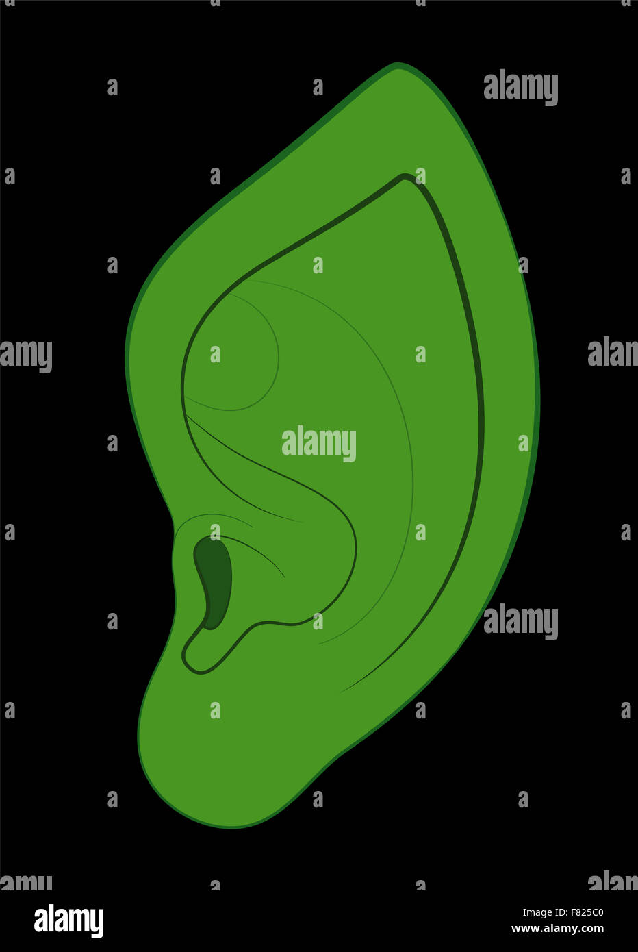 Orecchie appuntite di un natale elf, Fata Verde, goblin o altro carattere di fantasia. Foto Stock