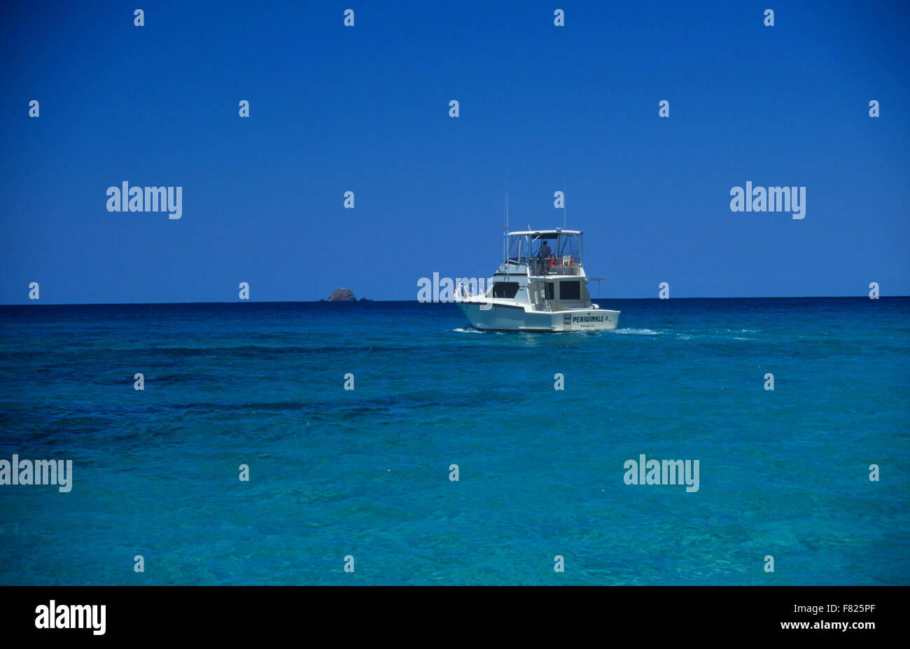 Una barca sportfishing off Culebra Island, Puerto Rico. Foto Stock