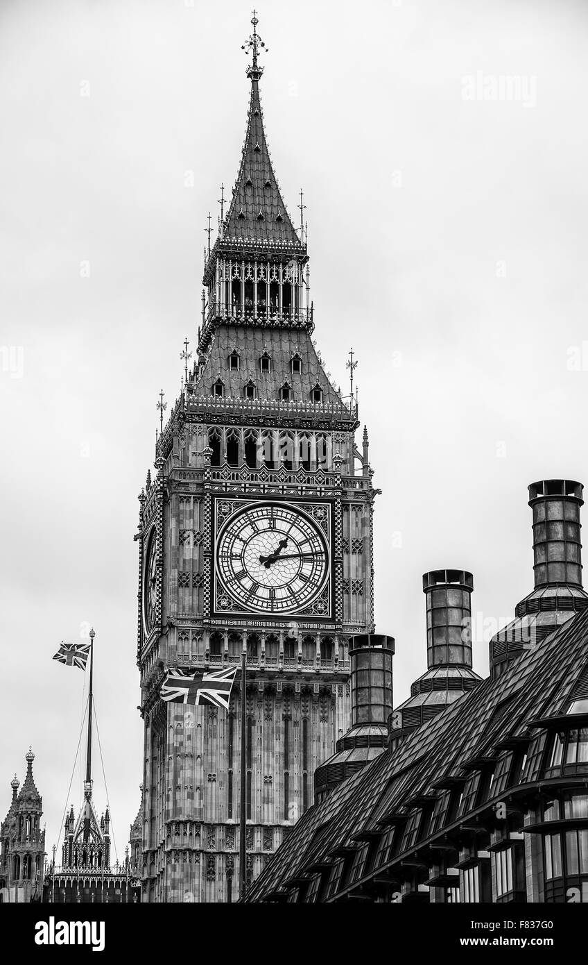 Case del Parlamento Londra vista di St Stephen's tower Foto Stock