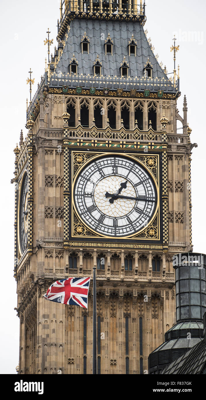 Case del Parlamento Londra vista di St Stephen's tower Foto Stock