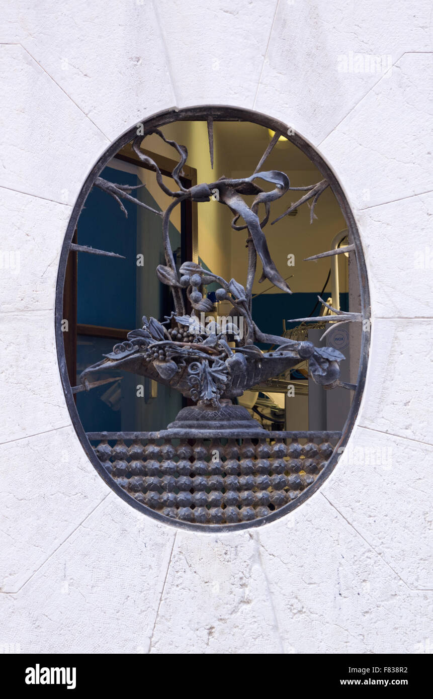 Ferro battuto grill finestra di Venezia Foto Stock