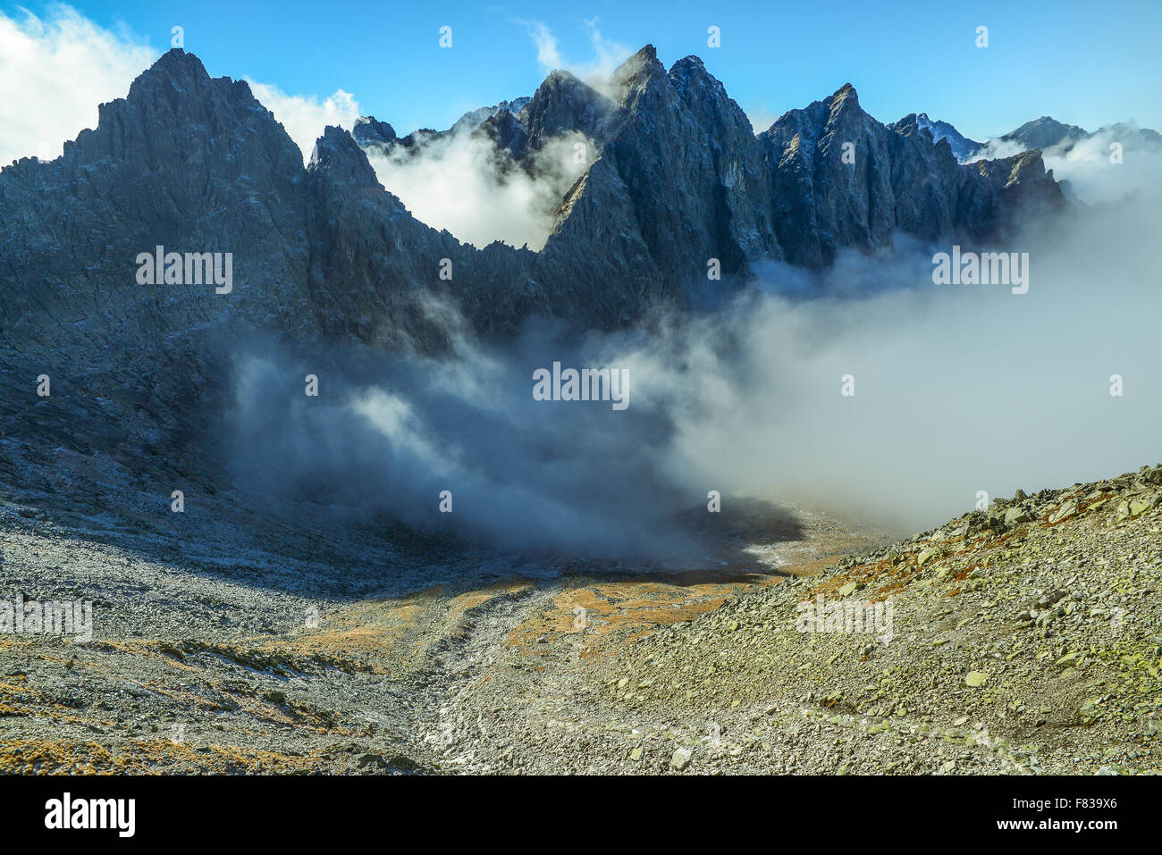 Monti Tatra sopra le nuvole - panorama Foto Stock
