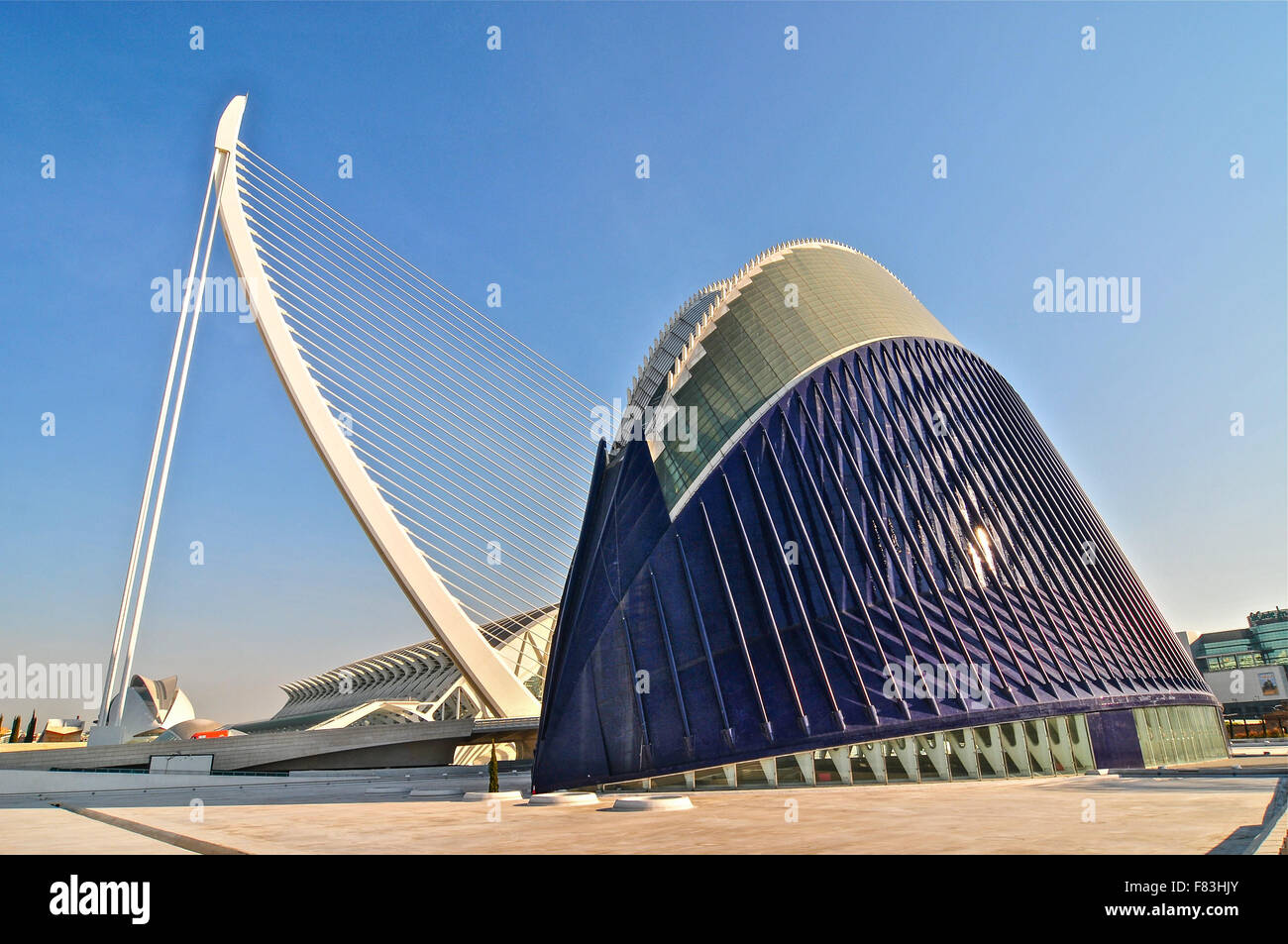Culturale complesso scientifico a Valencia Spagna ,architettura di Santiago Calatrava, essa contiene sette edifici. Foto Stock