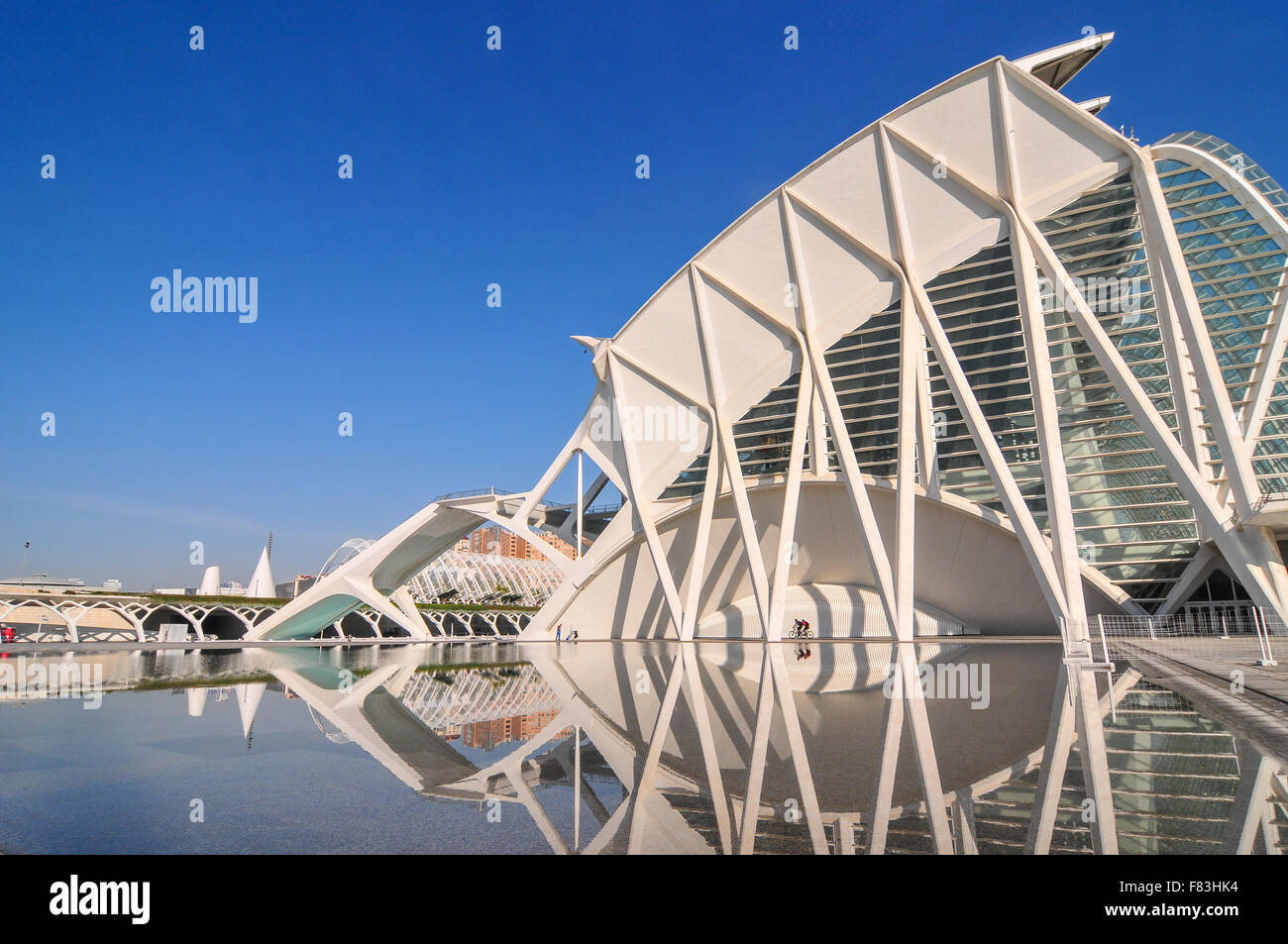 Culturale complesso scientifico a Valencia Spagna ,architettura di Santiago Calatrava, essa contiene sette edifici. Foto Stock
