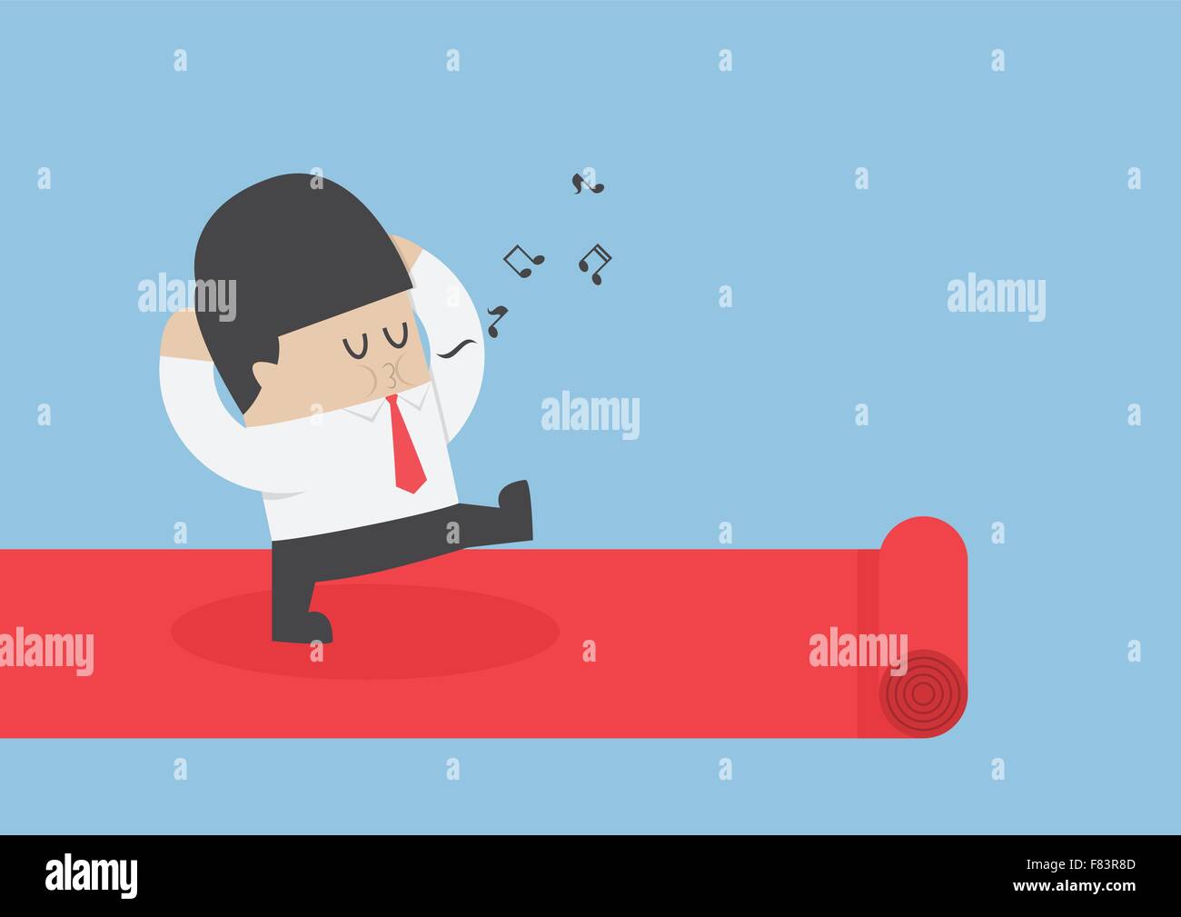 Imprenditore camminando sul tappeto rosso, vettore EPS10 Illustrazione Vettoriale