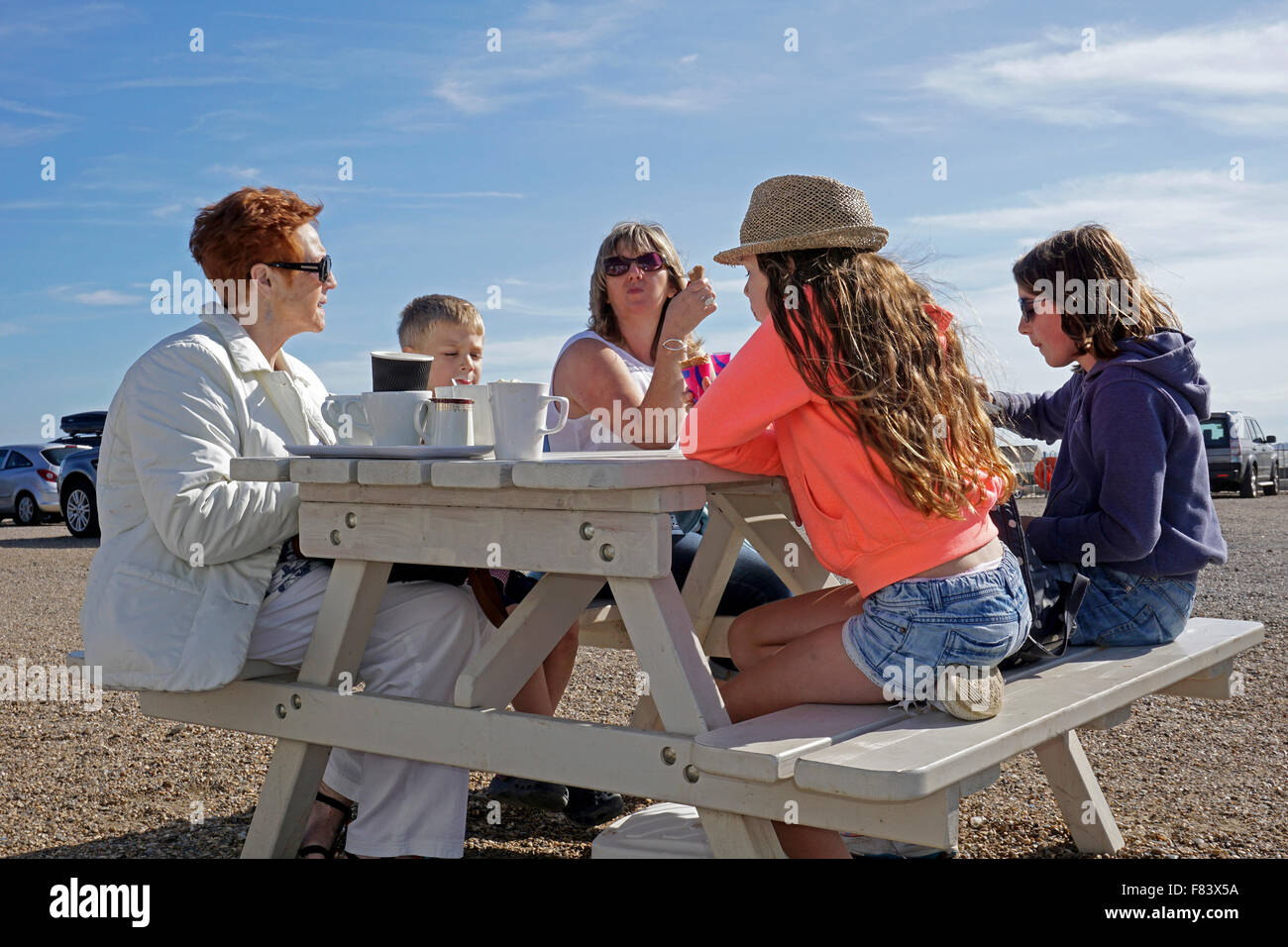 La famiglia a southwold Foto Stock