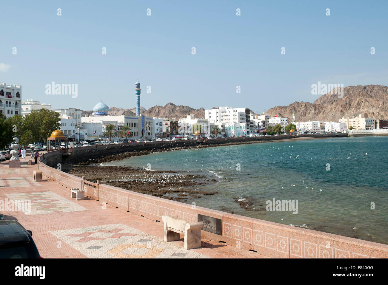 Mutrah waterfront in Muscat, la capitale del sultanato di Oman. Foto Stock
