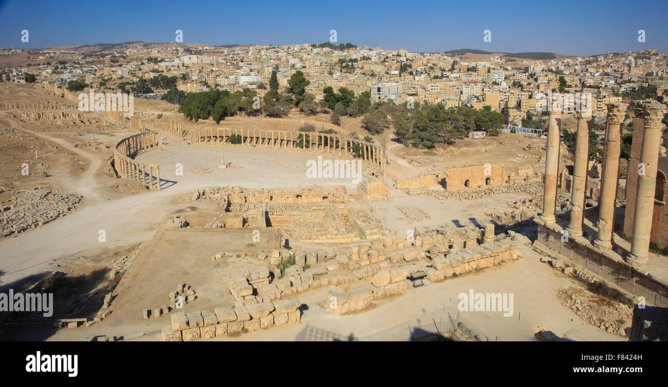 Le antiche rovine romane di Jerash, Giordania Foto Stock