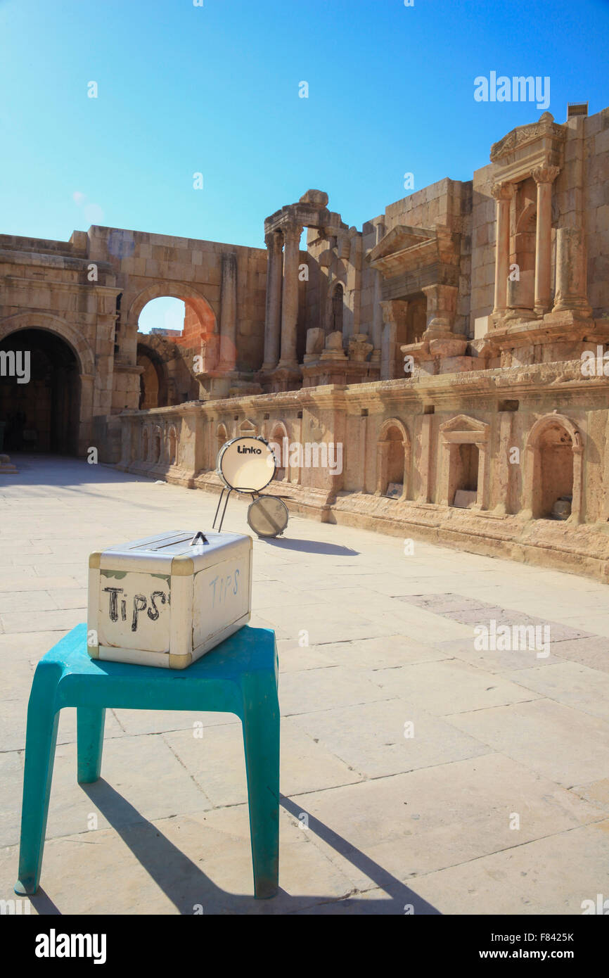 Anfiteatro romano di Jarash Giordania Foto Stock
