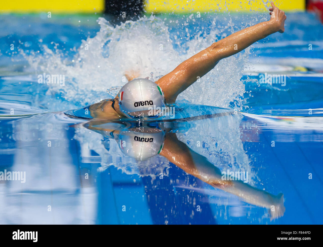 Israele. 05 Dic, 2015. PELLEGRINI Federica ITA medaglia d oro Donne 200m Freestyle Finale Netanya, Israele, Wingate Institute LEN European Short Course Swimming Championships Dic. 2 - 6, 2015 Netanya 05-12-2015 Nuoto Campionati Europei di nuoto in vasca corta foto Giorgio Perottino/Deepbluemedia/Insidefoto Credito: Insidefoto/Alamy Live News Foto Stock