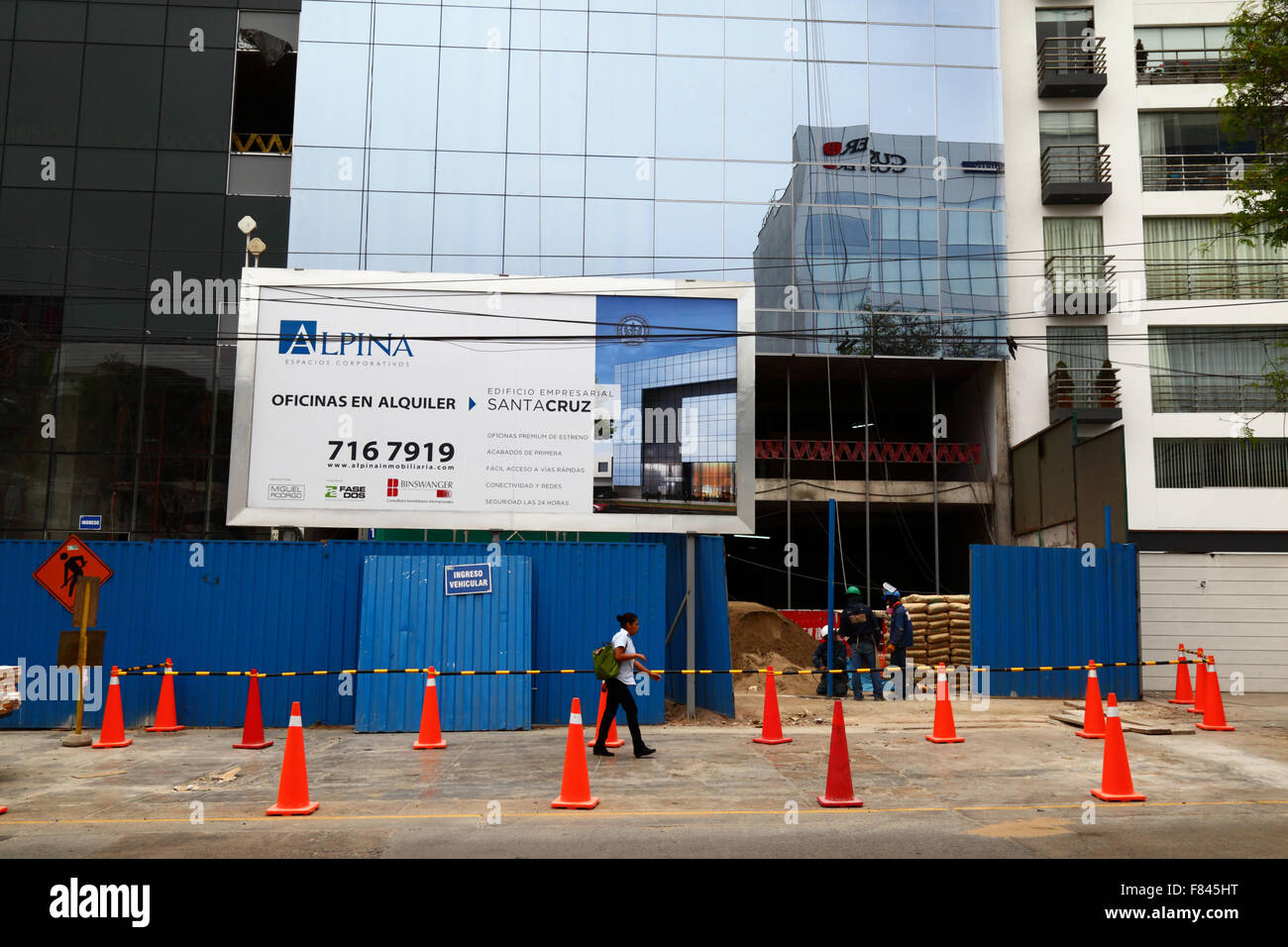 Moderno edificio in costruzione, Miraflores Lima, Perù Foto Stock