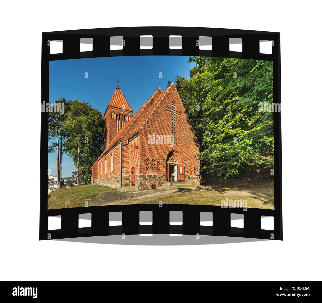La chiesa del villaggio è stato costruito dal 1911 - 1913, Baltico resort Binz, Ruegen Isola, Meclemburgo-Pomerania Occidentale, Germania, Europa Foto Stock