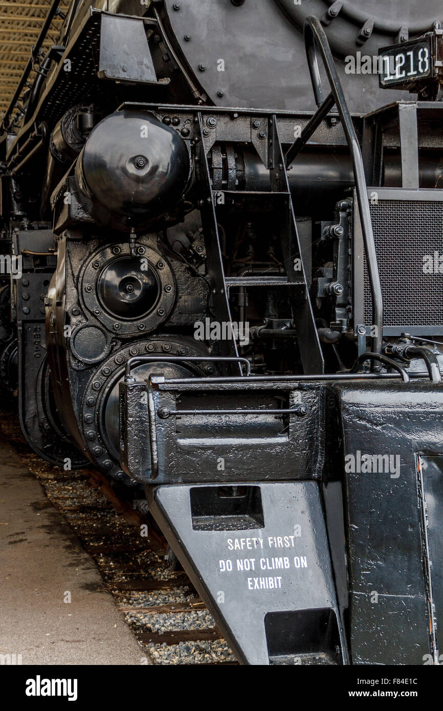 Chiudere il vapore locomotiva. Virginia Museo dei Trasporti Foto Stock