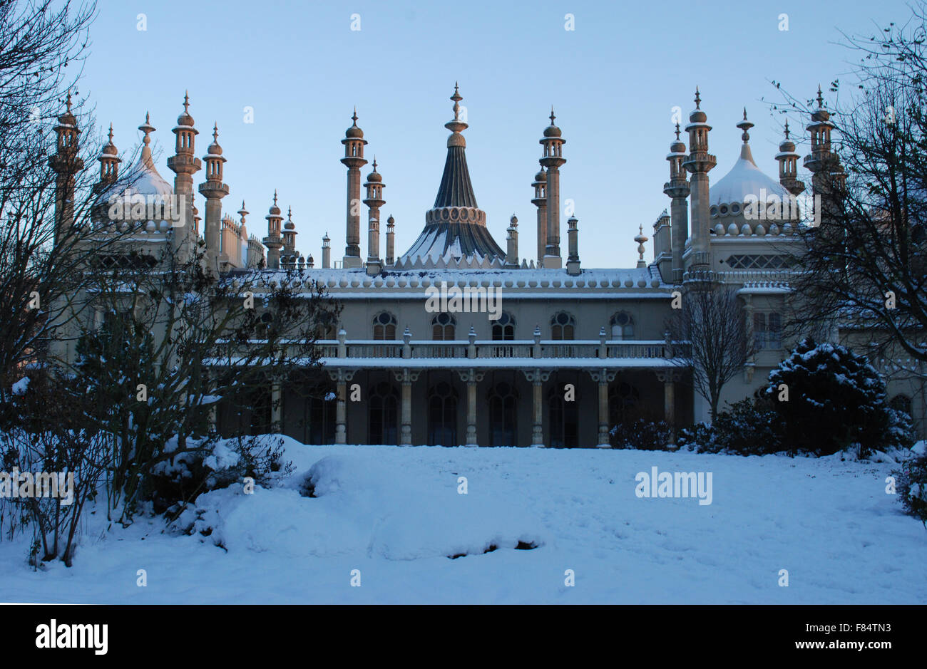 Brighton Pavilion nella neve Foto Stock