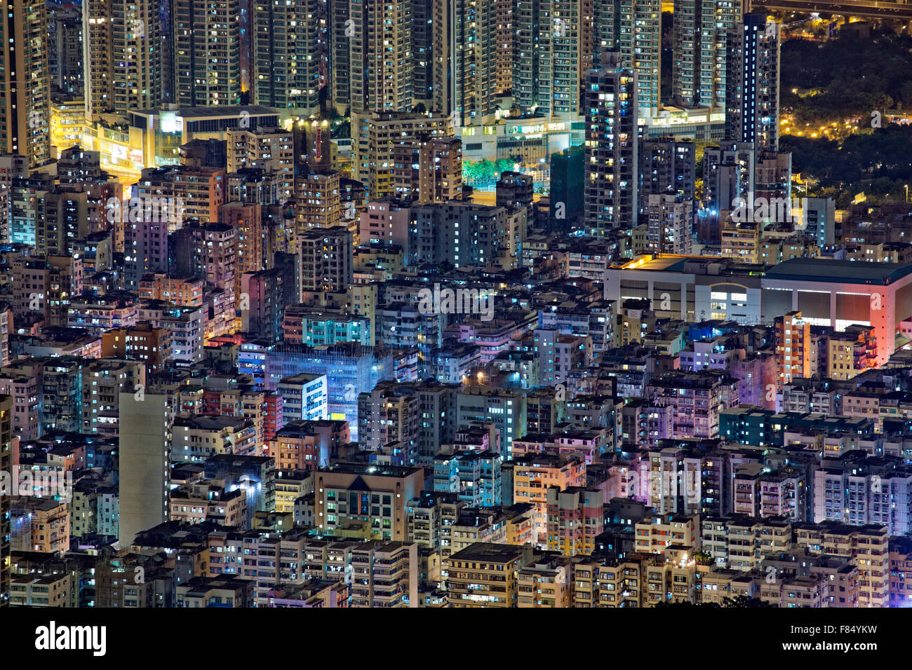 Hong Kong Night Foto Stock