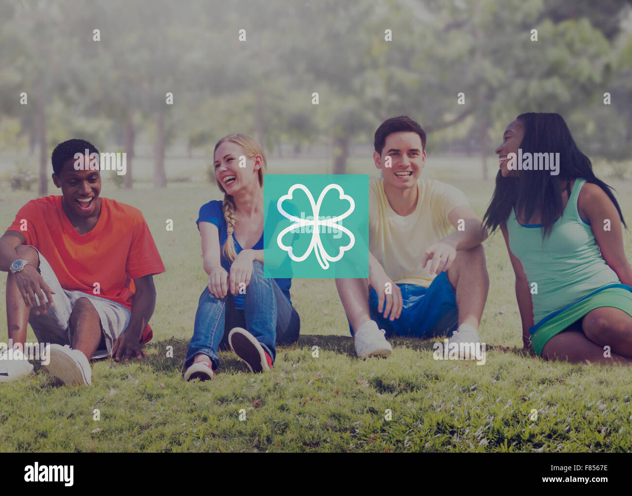 Verde foglia di trifoglio ambientale il concetto di ispirazione Foto Stock