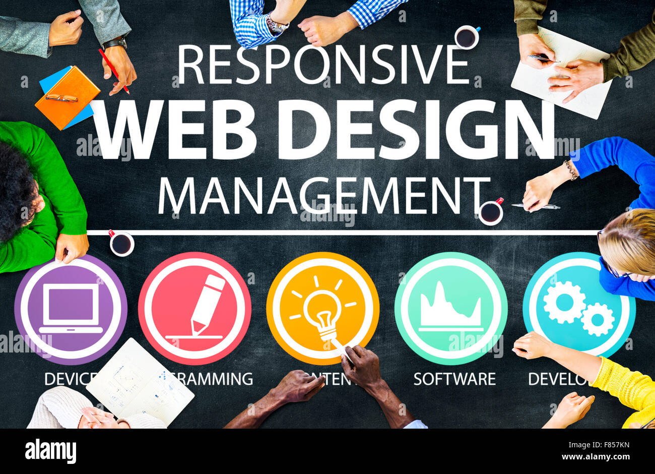 Reattivo di Web Design Management il concetto di programmazione Foto Stock