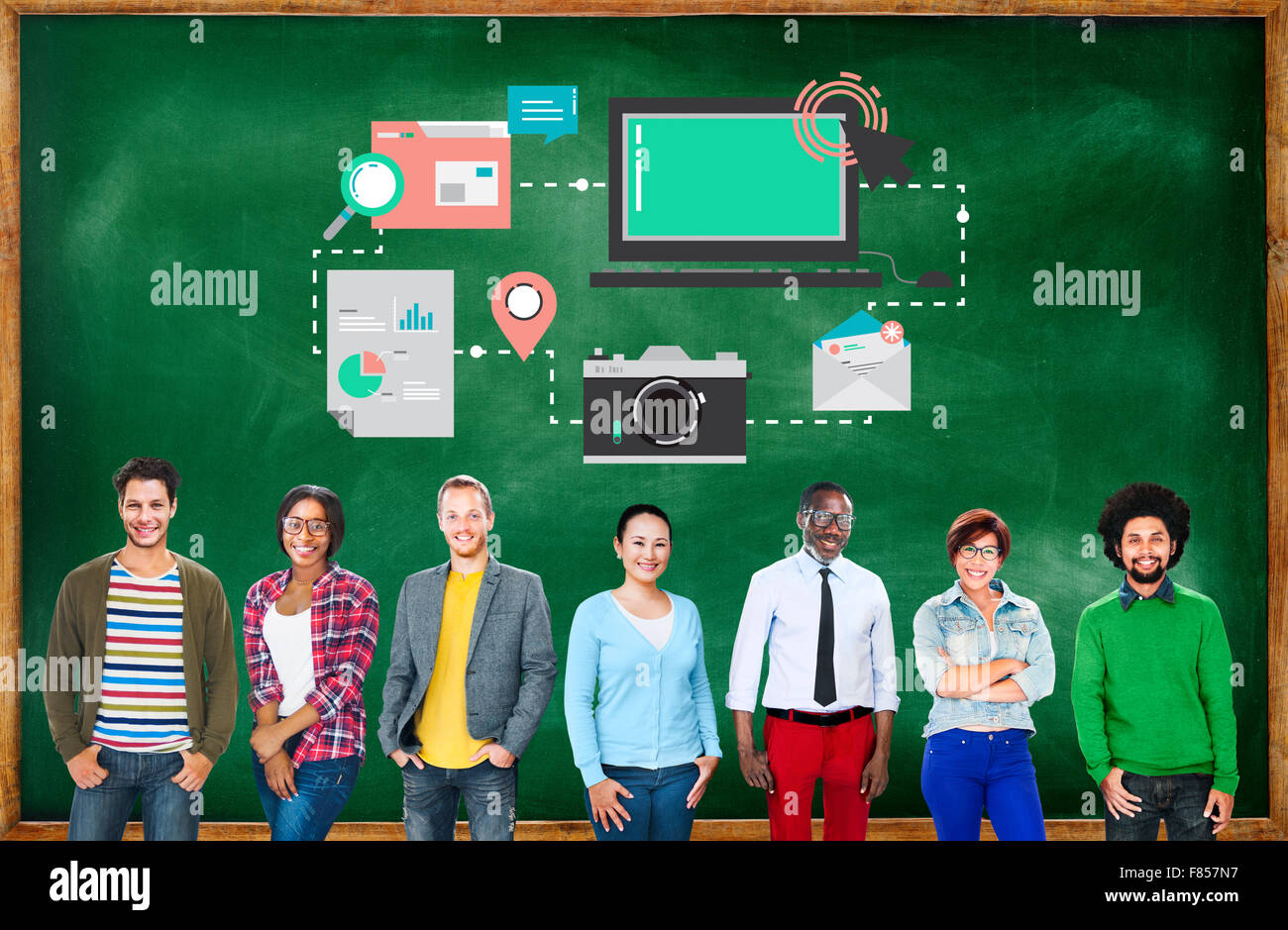 La tecnologia Media Social network il concetto di connessione Foto Stock