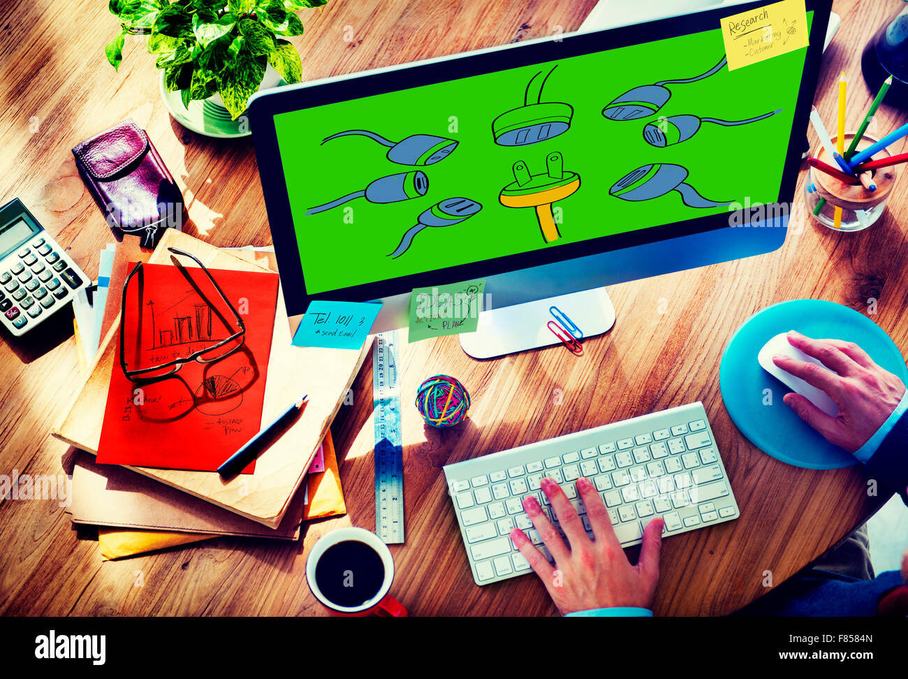 Energia di alimentazione Plug collegare il concetto di rete Foto Stock