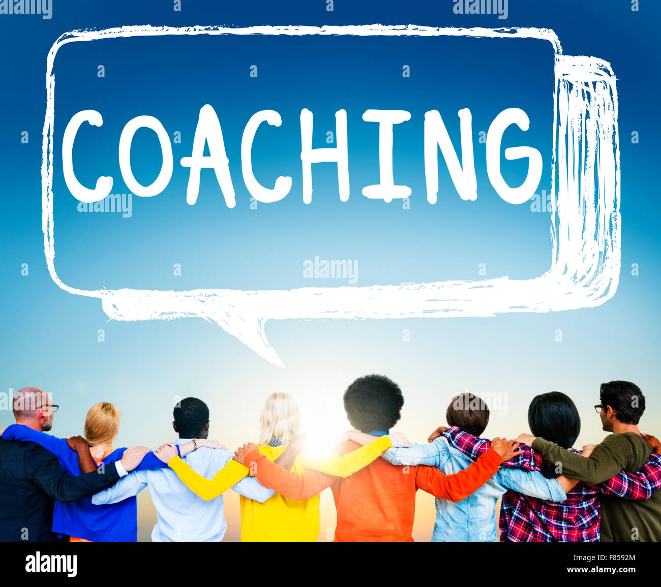 In autobus le abilità di coaching insegnare a insegnare il concetto di formazione Foto Stock