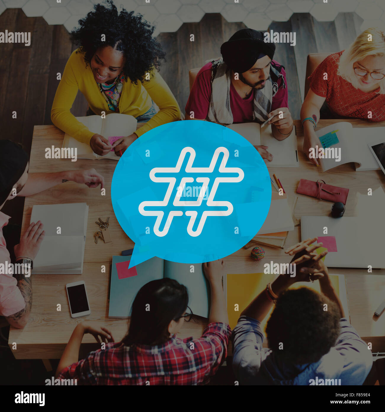 Icona hashtag Social Media Blog Post-NOZIONE Foto Stock