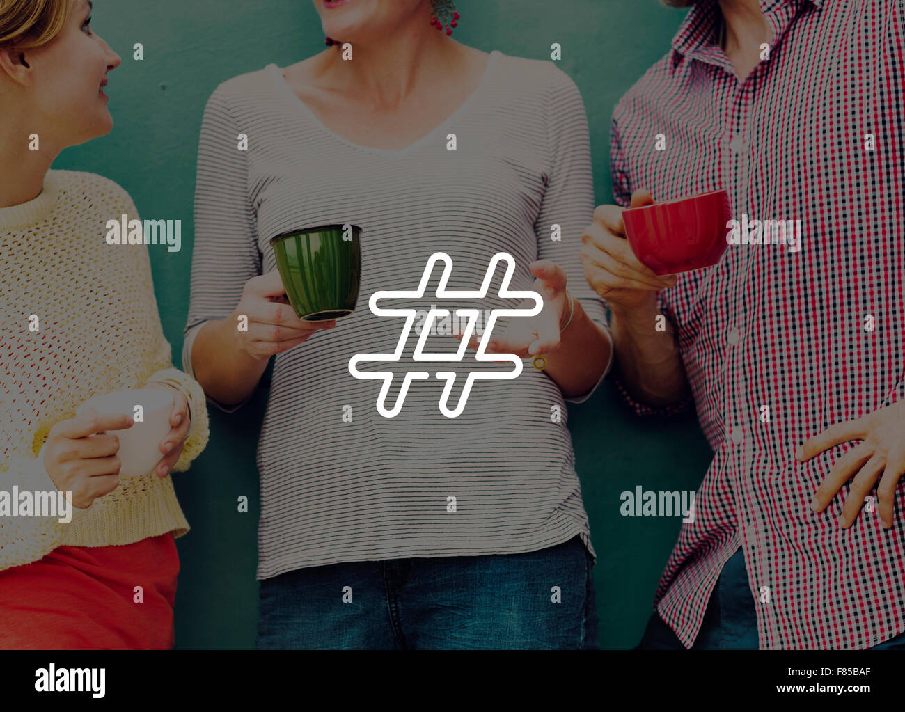 Icona hashtag Social Media Blog Post-NOZIONE Foto Stock