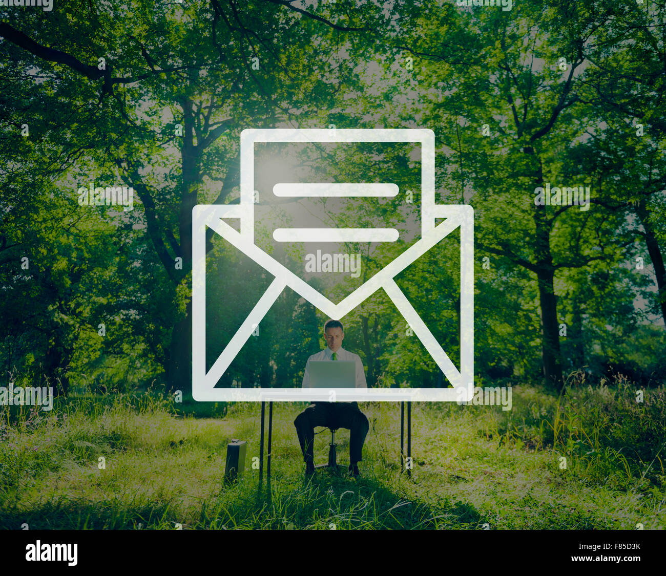 Messaggio di posta elettronica icona lettera di comunicazione Concept Foto Stock