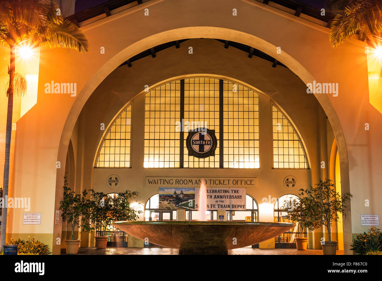 Stazione Union/Santa Fe di deposito dei treni edificio. San Diego, California, Stati Uniti d'America. Foto Stock