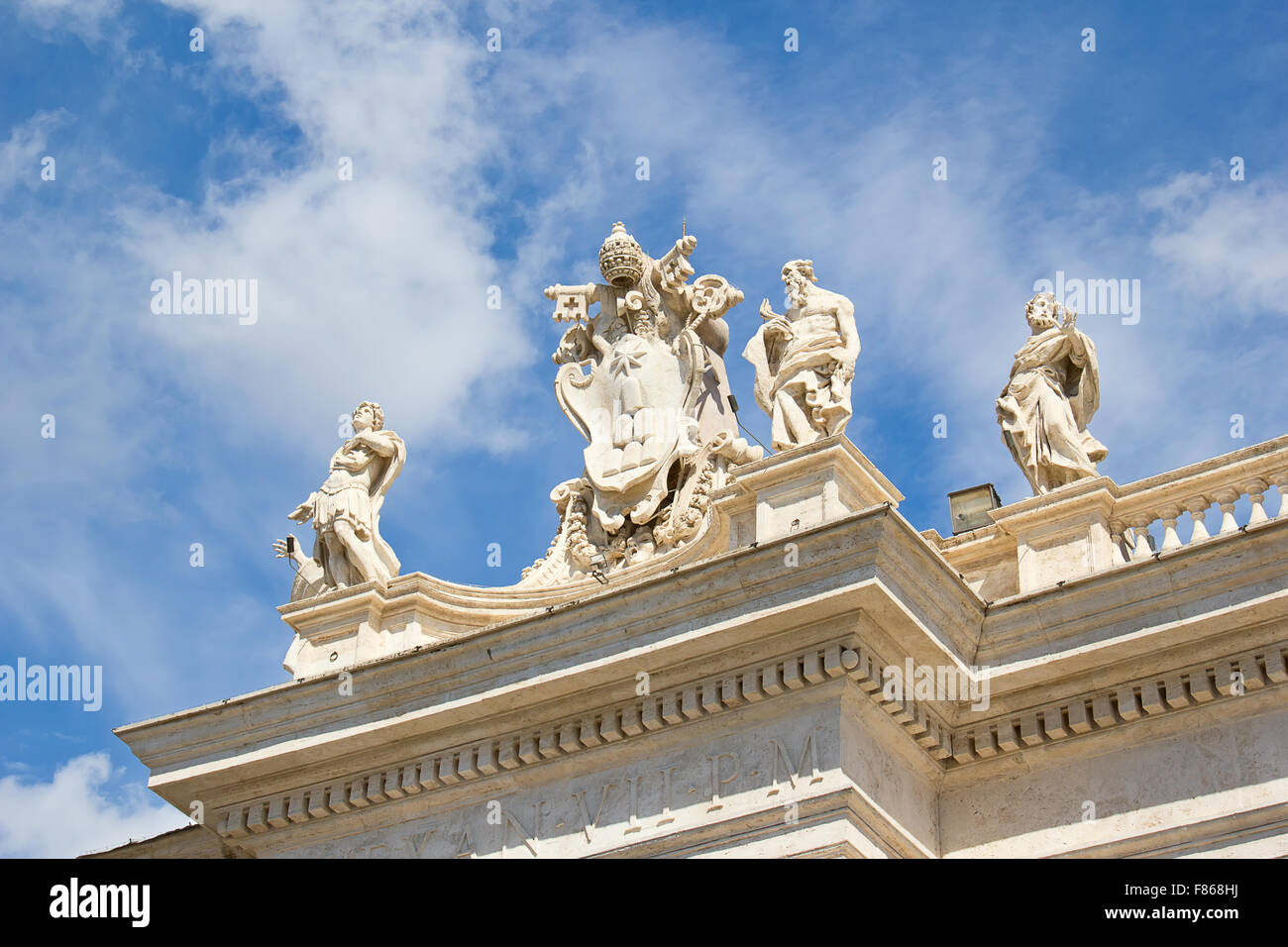 Gli elementi di decorazione della Basilica di San Pietro in Roma, Italia Foto Stock