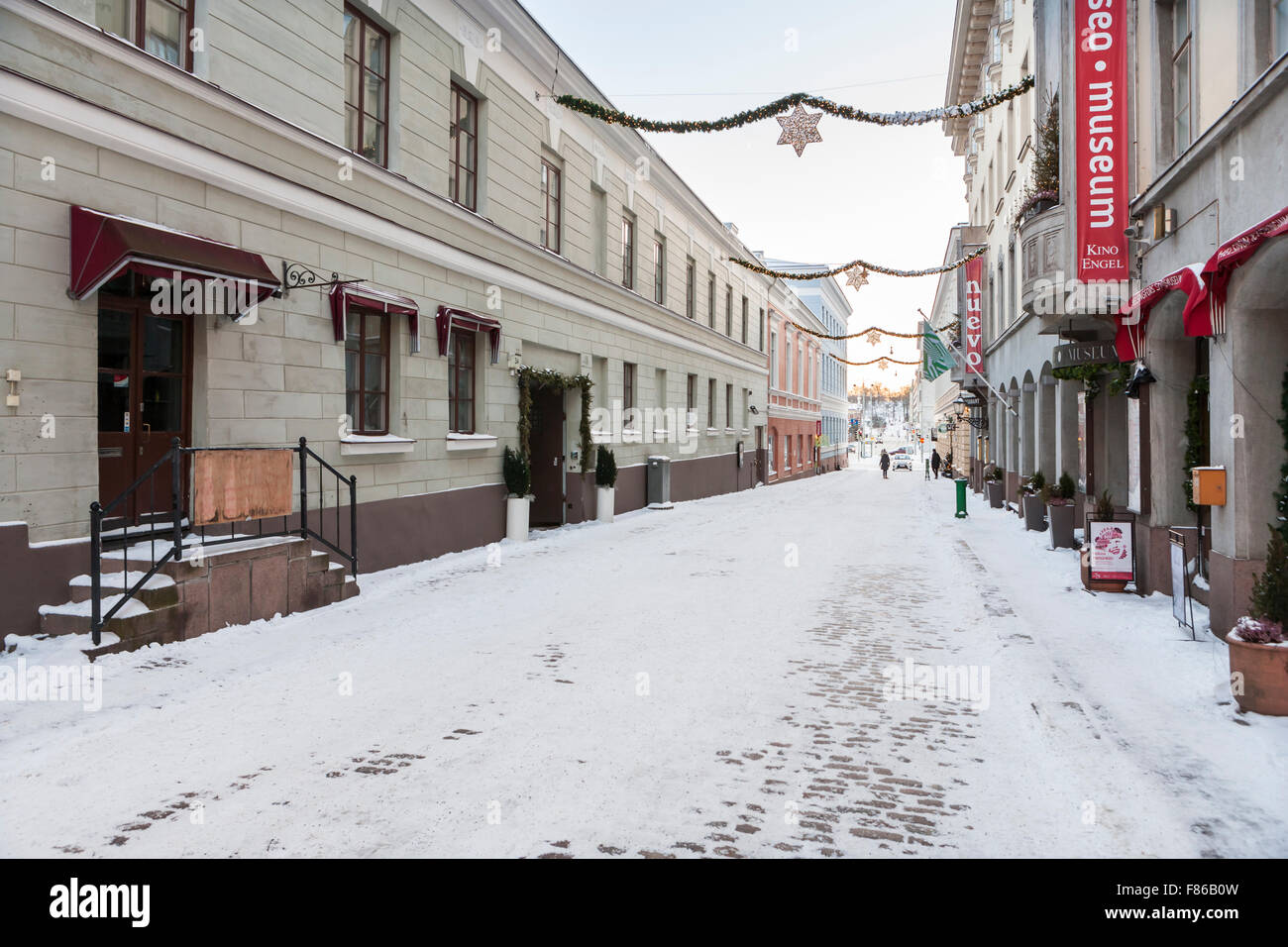 Strada di Helsinki in inverno Foto Stock