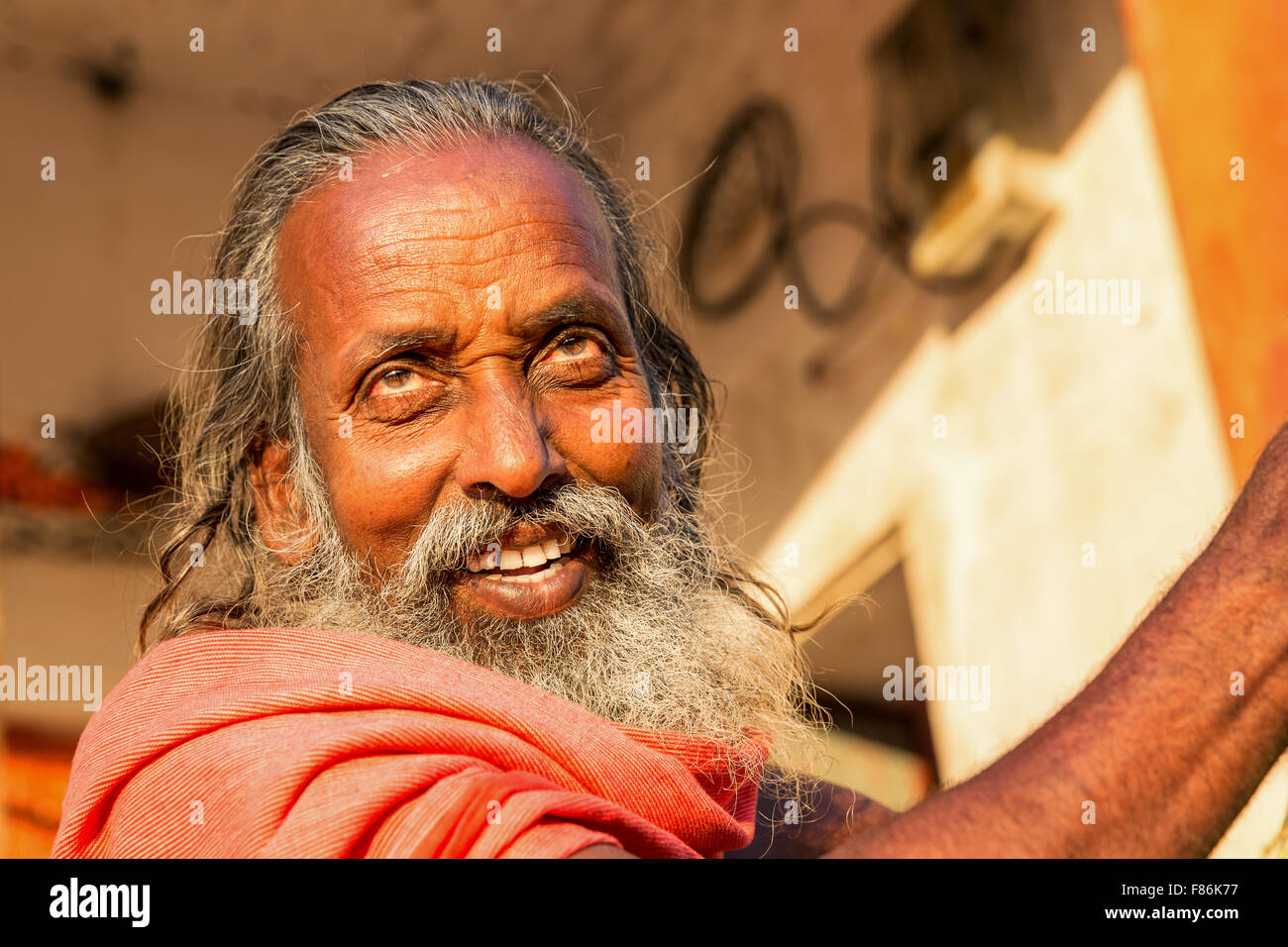 Un Sadhu, uomo santo, Galtaji, Khania-Balaji, Jaipur, Rajasthan, India Foto Stock