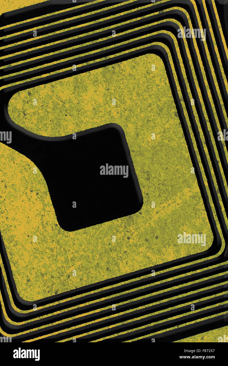 RF Tag di sicurezza dell'antenna a spirale metallica ad induzione sistema di allarme per la sicurezza e la protezione contro il furto di sistema di allarme Foto Stock