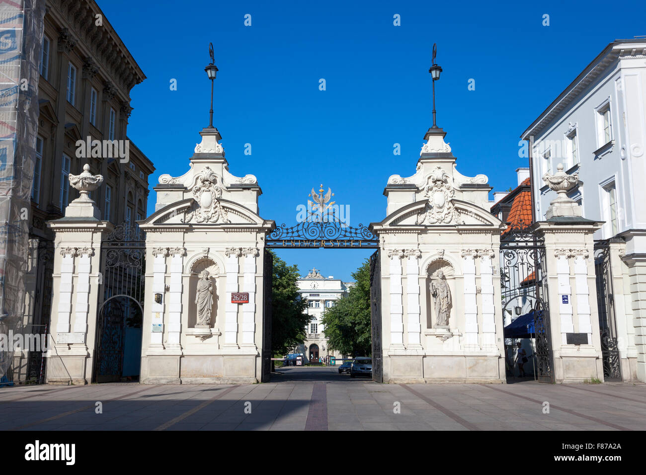 Warsaw University Gate, Varsavia, Polonia Foto Stock