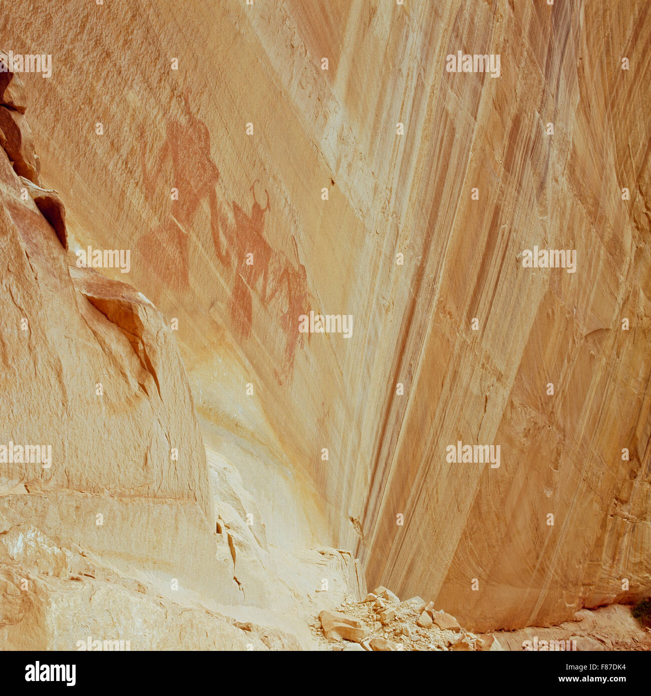 Pittogrammi in vitello creek canyon vicino a Escalante, Utah Foto Stock