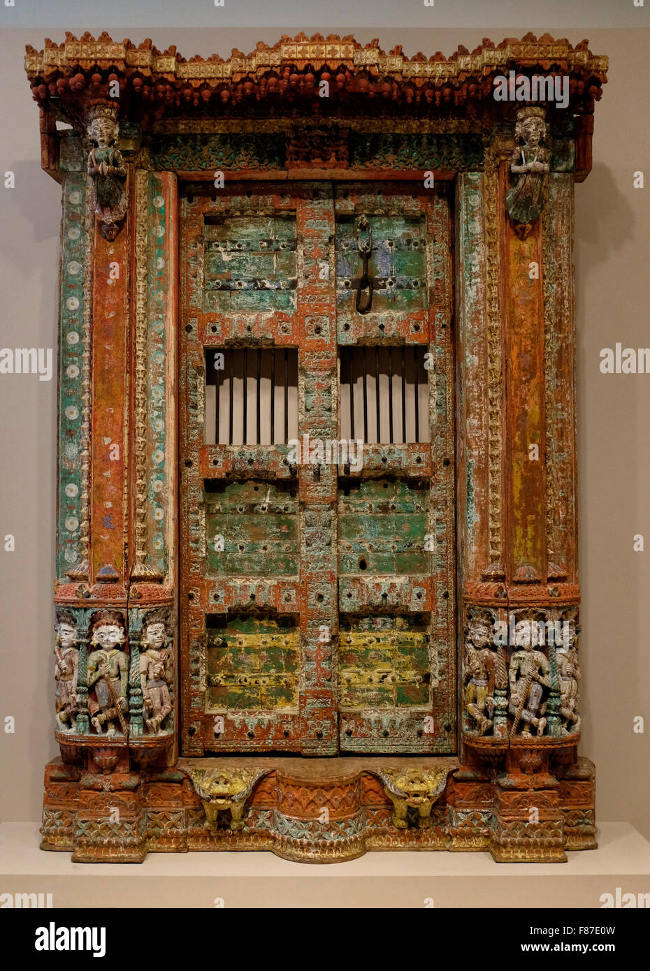 Santuario porta - Gujarat, India 1600s Foto Stock