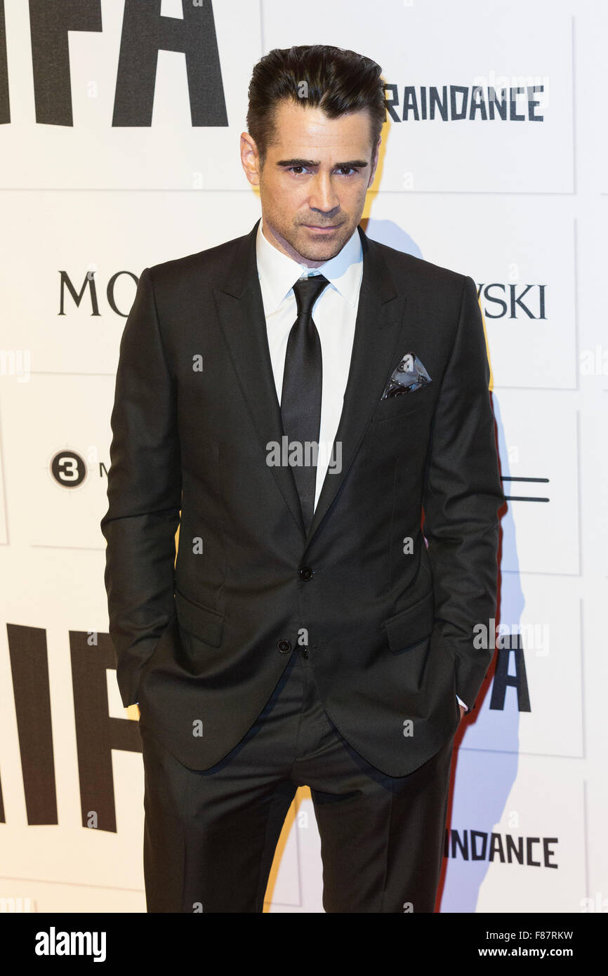 Londra, Regno Unito. 6 dicembre 2015. Attore Colin Farrell. Tappeto rosso arrivi per il 2015 Moet British Independent Film Awards al vecchio mercato di Billingsgate. Foto Stock