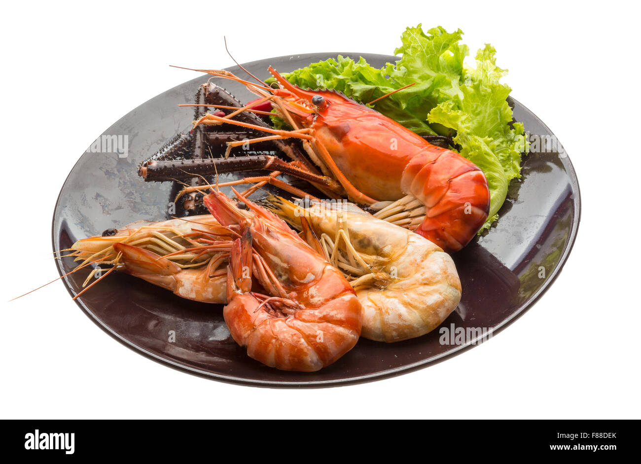 Gigante di gamberi di acqua dolce e gamberoni isolato Foto Stock