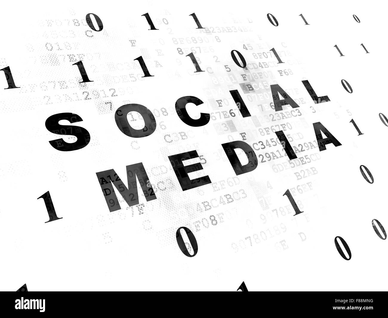 Social media concetto: Social Media su sfondo digitale Foto Stock