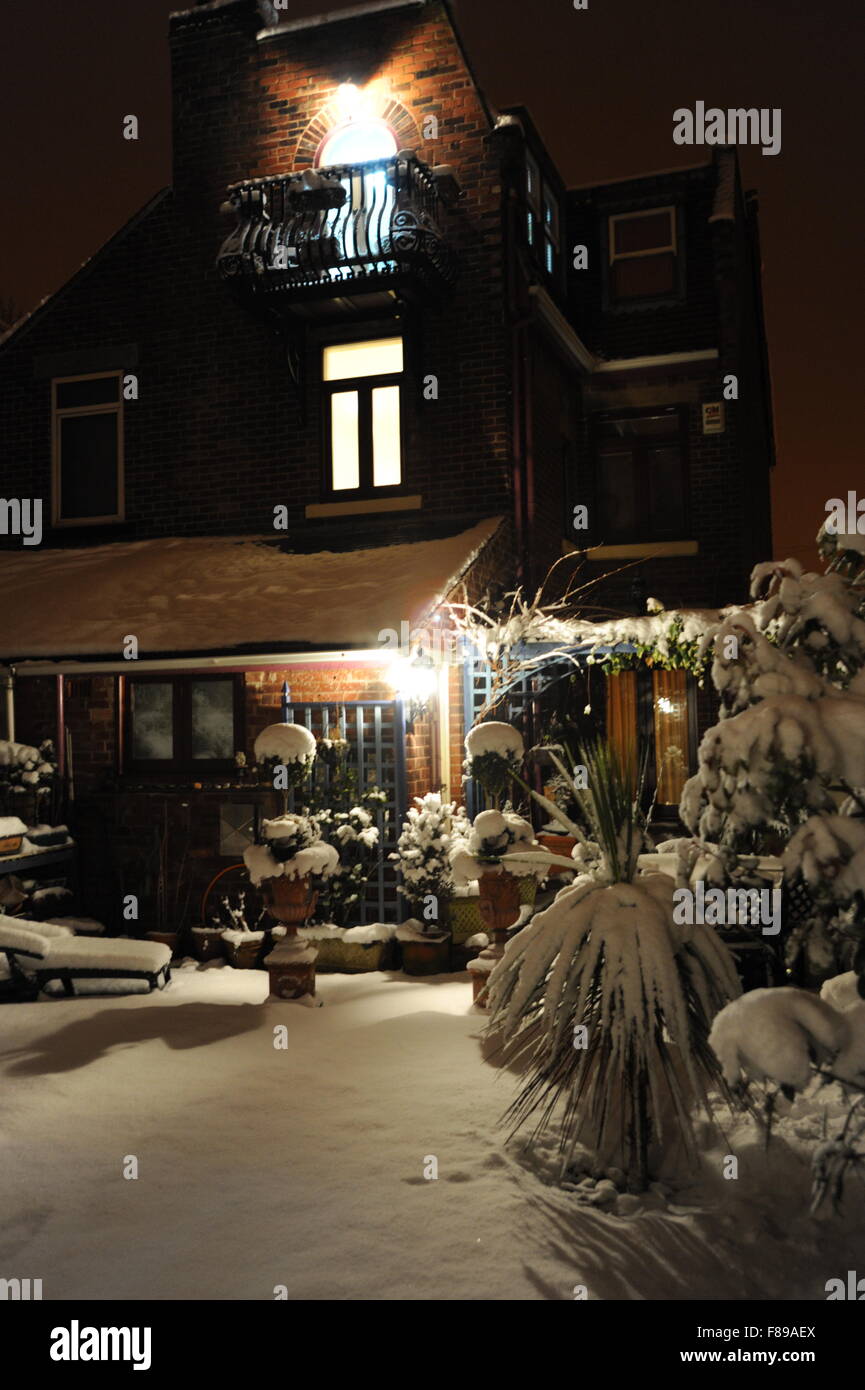 Retro del giardino in inverno Foto Stock