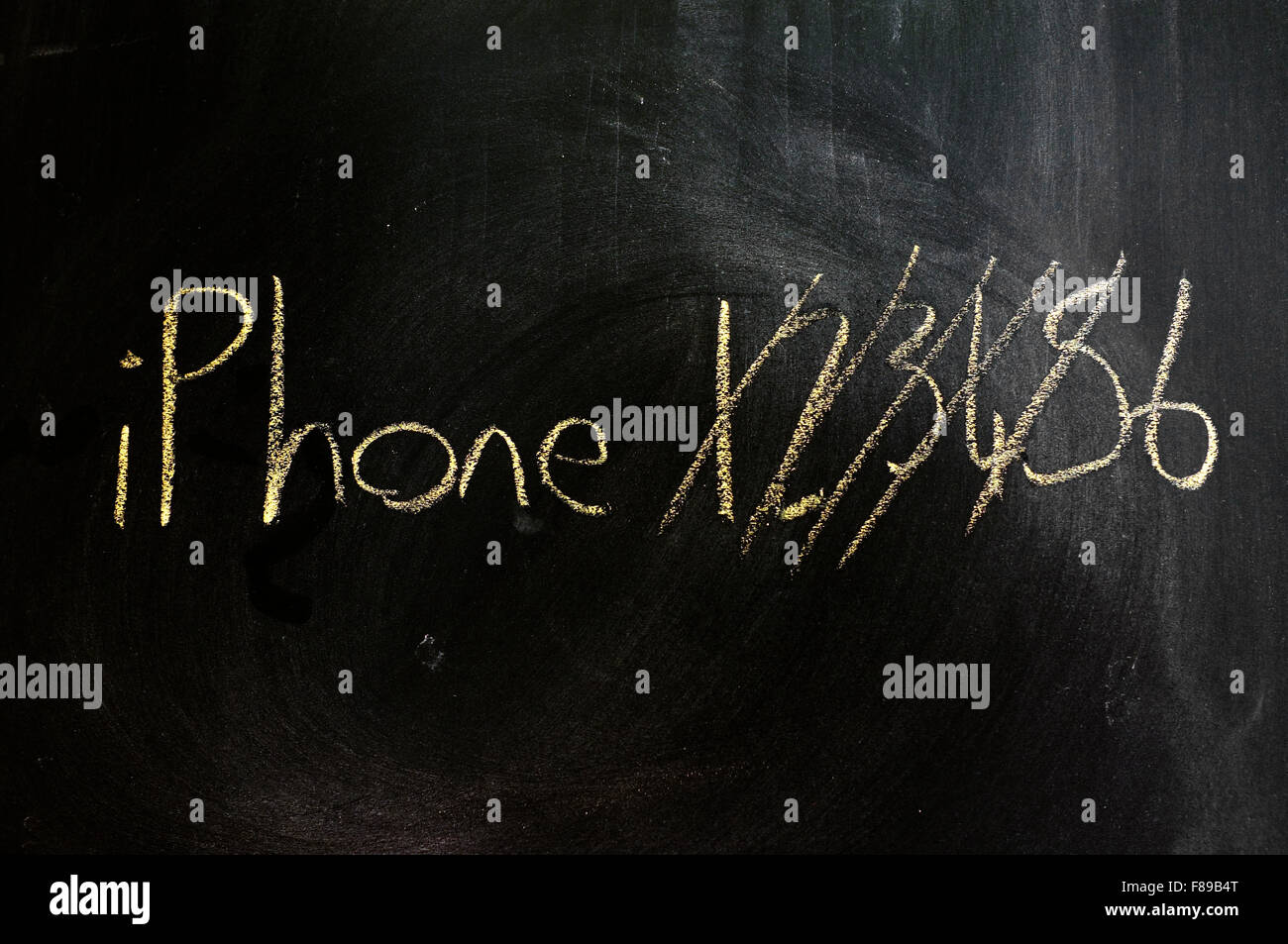 Iphone 6 scritti su una lavagna in gesso. Foto Stock