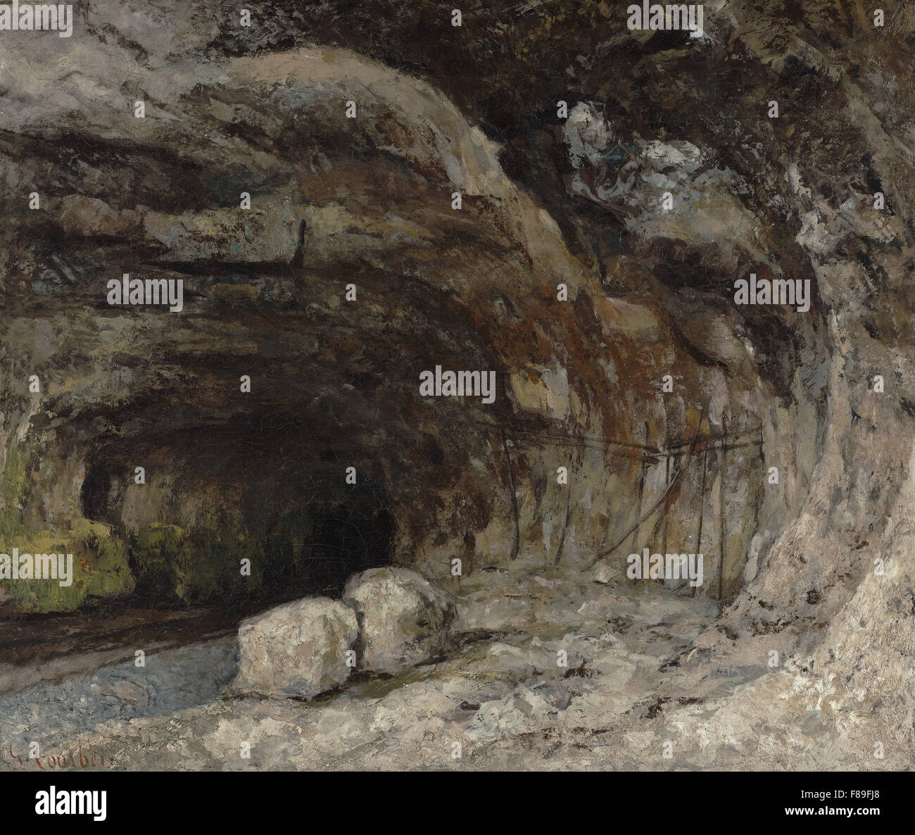 Gustave Courbet - Grotta di Sarrazine vicino a Nans sous Sainte Anne Foto Stock