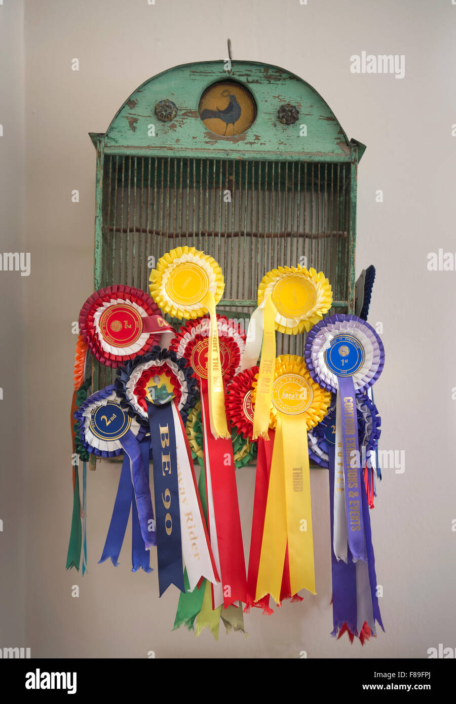 Una birdcage con rosette di cavallo REGNO UNITO Foto Stock