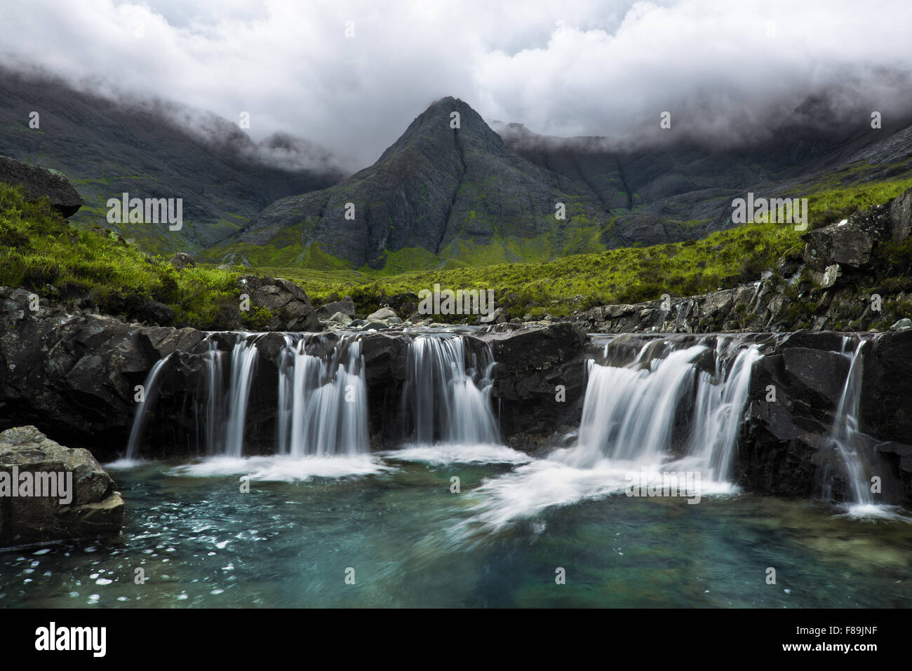 Le Fairy Falls, Isola di Skye in Scozia, Europa Foto Stock