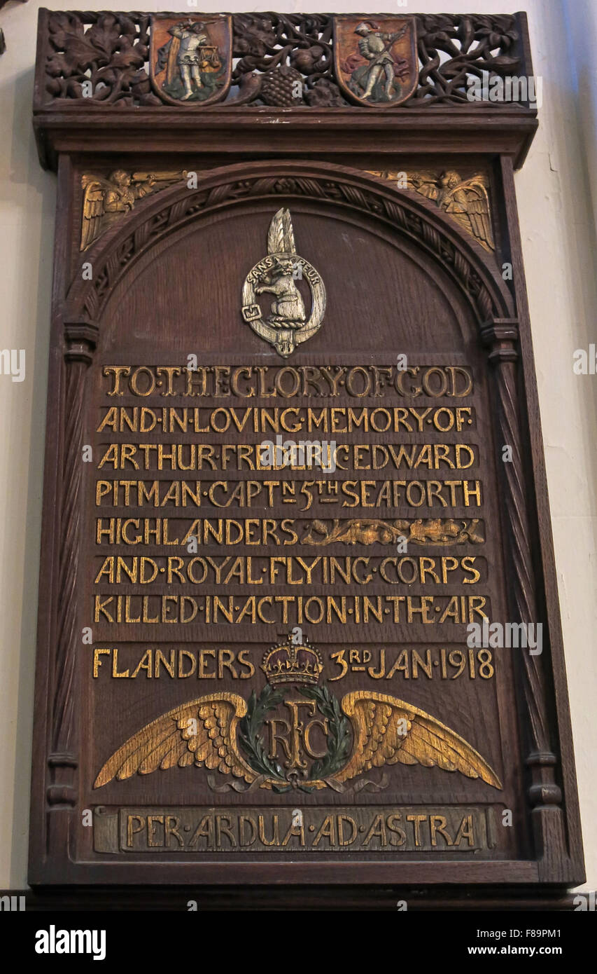 Arthur Frederic Edward Pitman tomba monumento a St John interior interni chiesa memoriali, Edimburgo, Scozia, Regno Unito Foto Stock