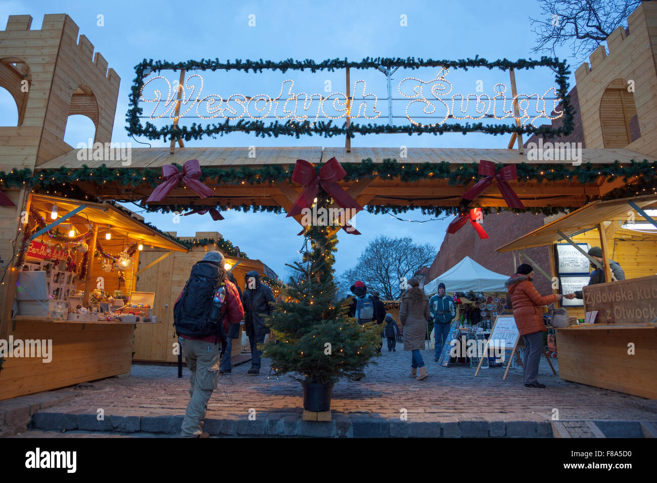 Mercatino di Natale nel centro storico di Varsavia, Polonia Foto Stock