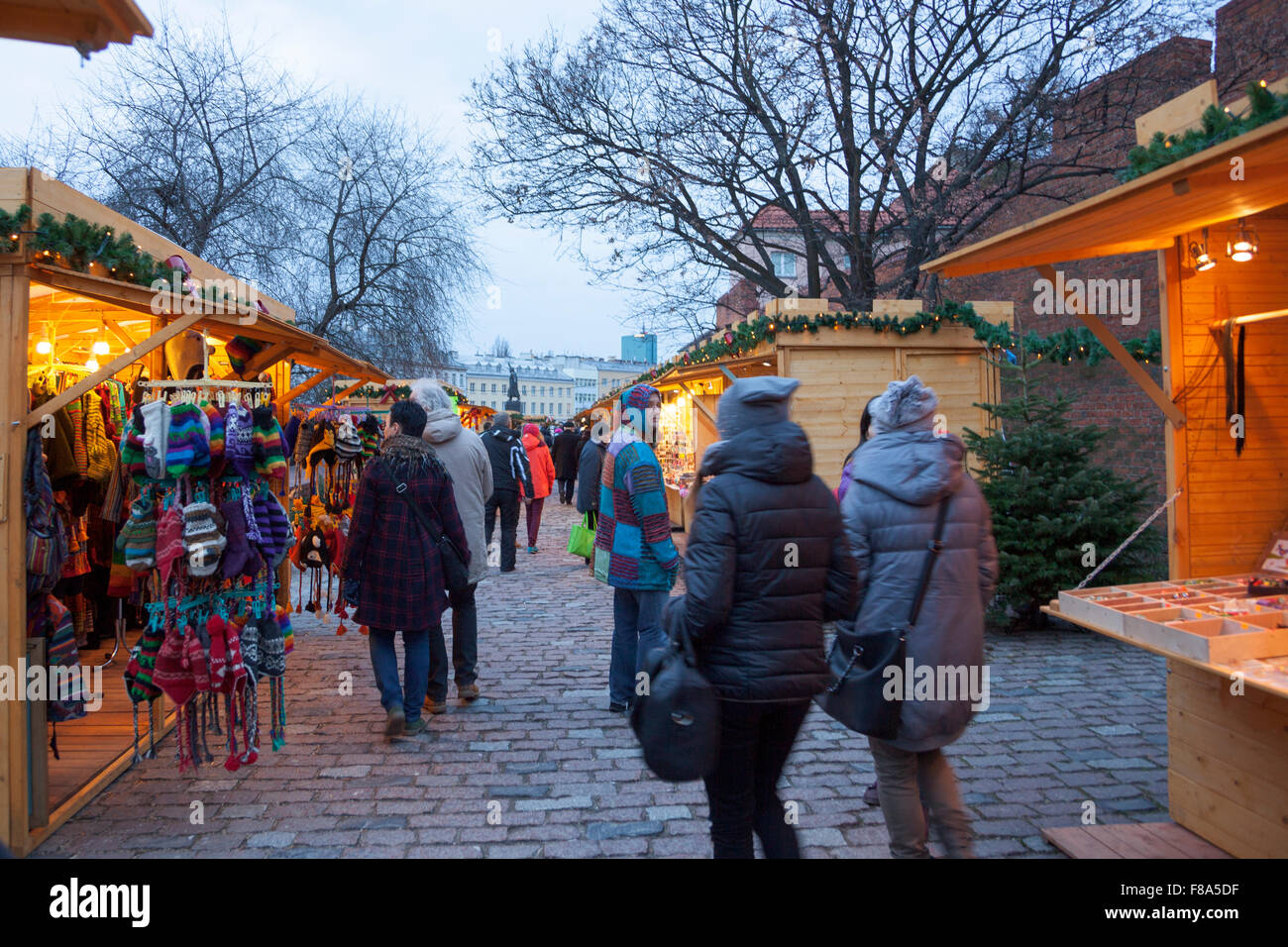 Mercatino di Natale nel centro storico di Varsavia, Polonia Foto Stock