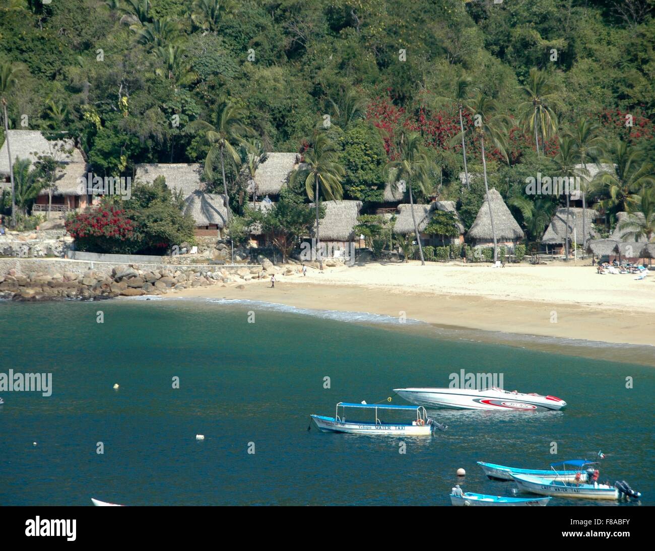 La palapa cottages in hotel in Yelapa, Messico. Foto Stock