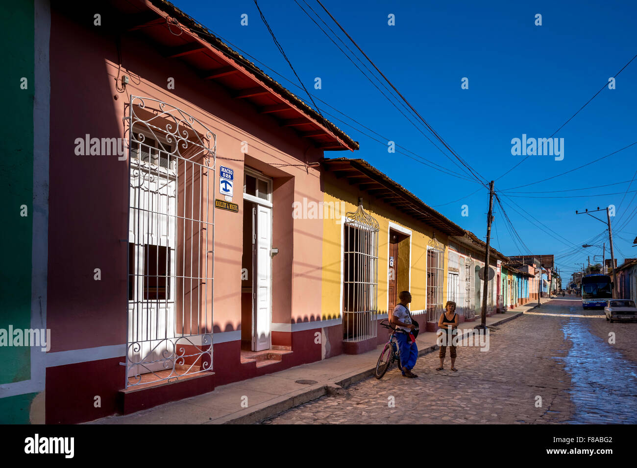 Casa Particular, home soggiorno, strada di Trinidad, Cuba, Sancti Spíritus, Caraibi, America del Nord Foto Stock