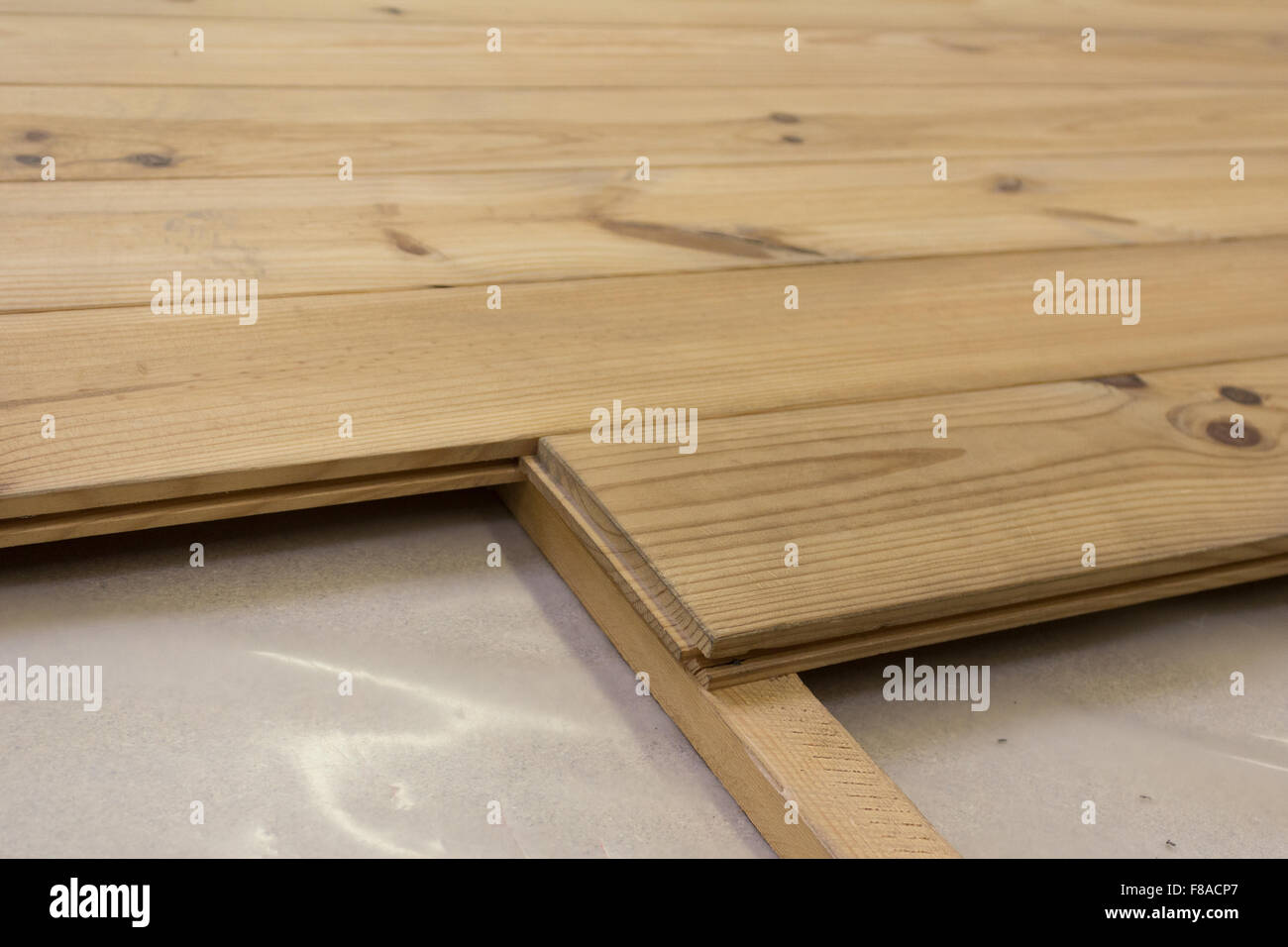 Listoni in legno - pavimento in legno , bordo piano Foto Stock