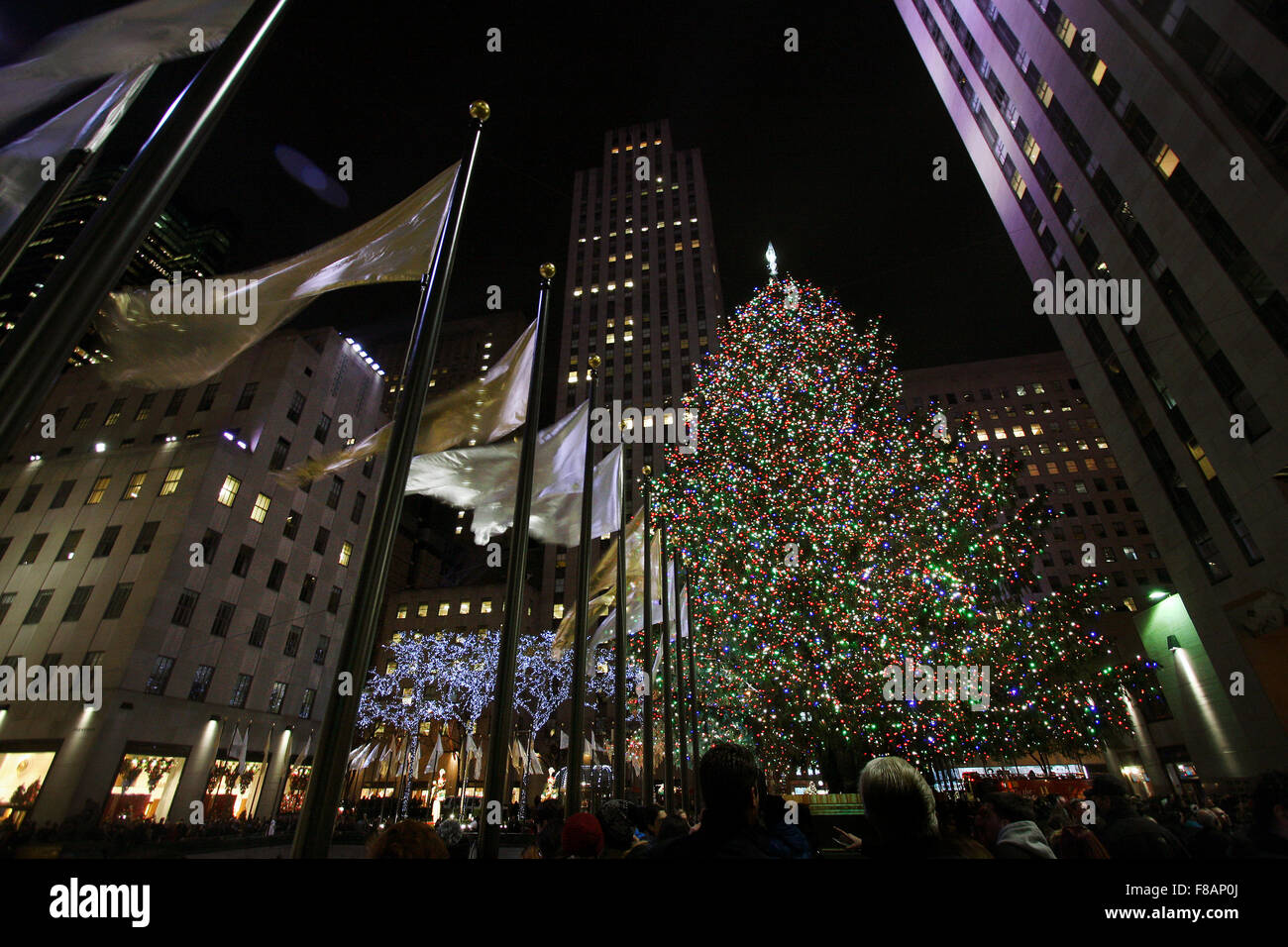 New York, New York, Stati Uniti d'America. 07Th Dec, 2015. L'albero di Natale a New York City il Rockefeller Center Credito: Adam Stoltman/Alamy Live News Foto Stock